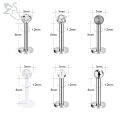 ZS 12pcs/lot Star Heart CZ Crystal Lip Piercing Set 4 Colors Stainless Steel Lip Ring Labret Monore Ear Tragus Helix Piercings. 