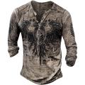 WENKOMG1 Men's T-Shirt Vintage Summer Henley Shirt Fashion Casual Tops Goth V-Neck Sweatshirt Tee Shirt. 