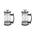 2X Coffee Maker Pot,Stainless Steel Glass Coffee Pot French Filter Pot Household Tea Maker,Suitable for Making Tea. 