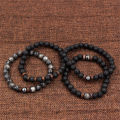 Wholesale Lava Stone Buddha Beads Bracelets Black Iron Lava Bracelet Natural Volcanic Stone Bracelets for Women Men. 