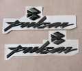 Bajaj Pulsar Tank Monogram Sticker for Motorcycle. Silver color. 