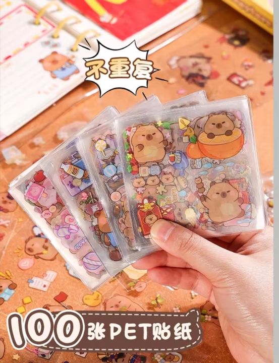 100PCS/SET%20Stickers%20Gift%20Capybara%20Cute%20Cartoon%20Ins%20Sweetheart%20Girl%20Material%20Diary%20Decorative%20Stickers%20Kawaii%20Planner%20Stickers%20-%20Image%203