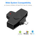 XT-XINTE USB-C CAC Smart Card Reader Memory ID Bank EMV Electronic Citizen SIM Backup Copy Connector Adapter for Mac OS Windows.