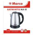 Marco Nova Electric Kettle 2.5 Litter Kls-25 Black & Silver Color Electric Kettle For Boiled Water And Making Tea.