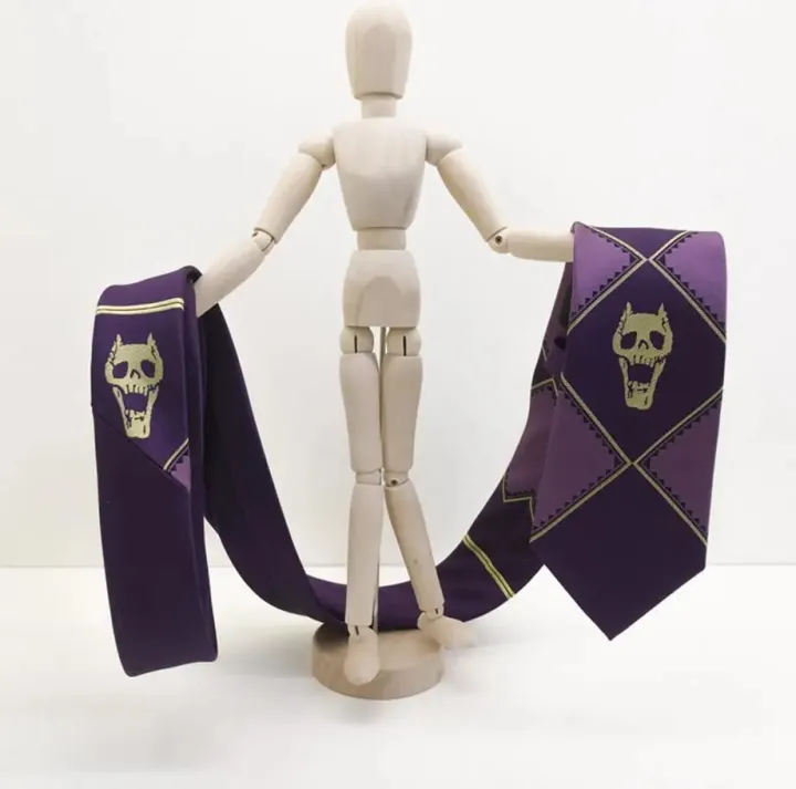 Anime JoJo's Bizarre Adventure Kira Yoshikage Cosplay Tie KILLER QUEEN Skull Neck Heavens By Cosplay Costume Prop
