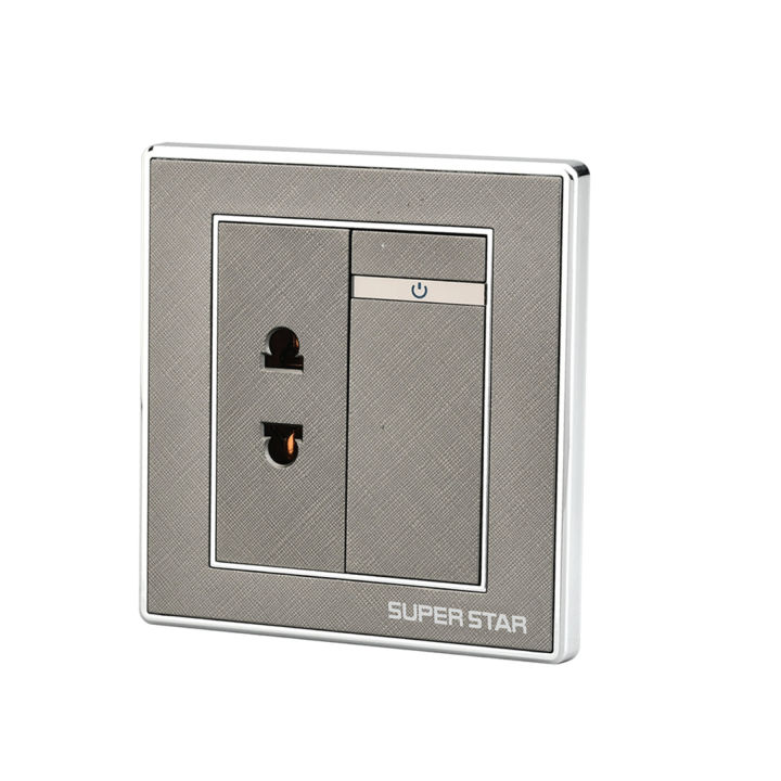 Super Star Ultimate 10A Two Pin Socket with Switch 2Pin Electrical Wall Outlet Superstar SSG