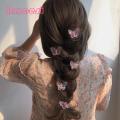 Ameesi Hair Pin Temperament Holographic Clear Butterflies Hair Barrette. 