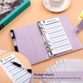 A6 PU Leather Budget Binder,with 8 A6 Binder Bags,12 Papers,6 Ring Binder Budget Envelope System, with Label Stickers D.