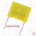 5Pcs- Box Type Capacitor 0.22uF 275VAC Axial Film Molded Capacitor. 