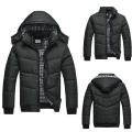 Men Cotton Padded Jacket Warm Hooded Overcoat Casual Winter Outwear.