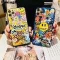 Casinglee For iPhone 13 Pro Max Case Shockproof Fashion Cartoon Smile Face Blue Light Silicone Soft Phone Case for iPhone 13 Pro Max Back Cover. 