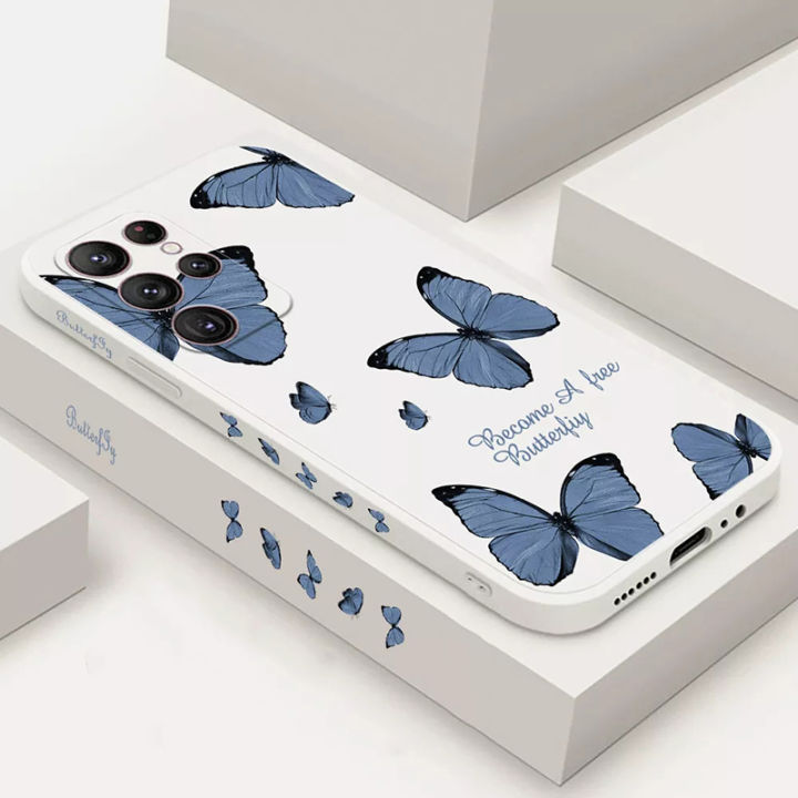 Retro%20Butterfly%20Flowers%20Square%20Silicone%20Case%20For%20Samsung%20Galaxy%20A14%20A34%20A54%20A13%20A33%20A53%20A32%20A52%20S23%20Ultra%20S22%20Plus%20S21%20FE%20Cover%20-%20Image%202