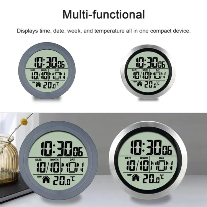 1%20PCS%20No%20Punching%20Suction%20Cup%20Clock%20Gray%20Plastic%20Home%20Waterproof%20Bathroom%20Kitchen%20Clock%20LCD%20Digital%20Display%20Clock%20Temperature%20Detector%20-%20Image%207