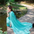2023Summer New Chiffon Cloak Hooded Sunscreen Cardigan Vacation Beach Fairy Lace-up Sleeveless Long Cape.