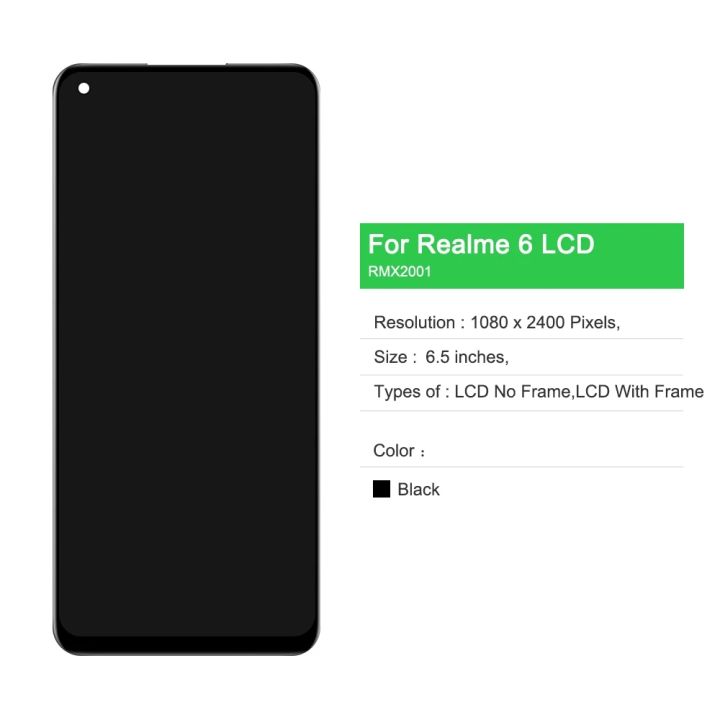 LCD%20No%20Frame%20OPPO%20Realme%206%206S%207%204G%20RMX2001%20RMX2002%20For%20Display%20Touch%20Screen%20Digitizer%20Assembly%20Replacement%20Parts%20-%20Image%204