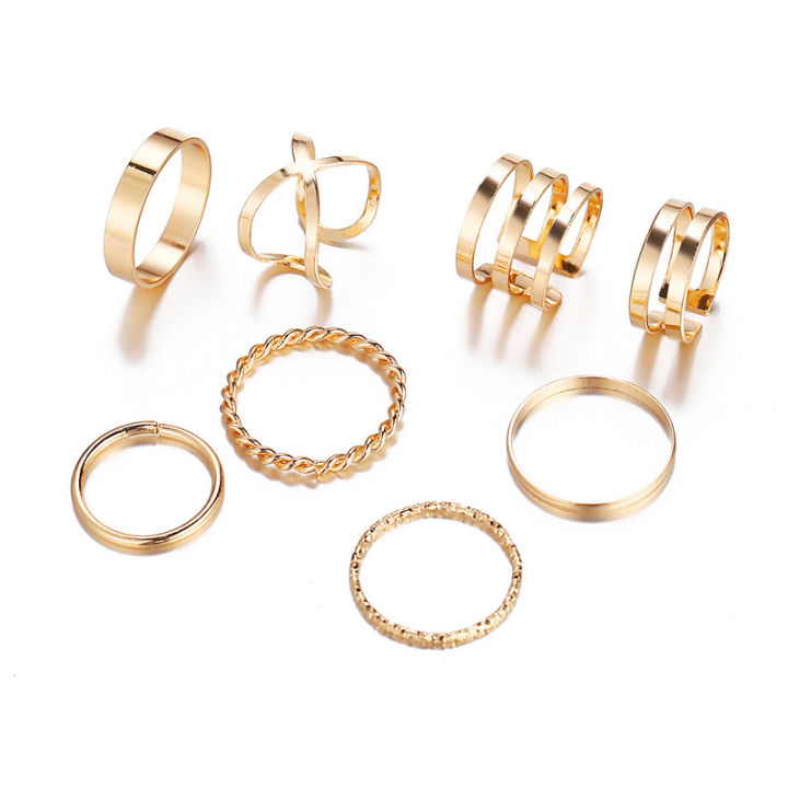 Finger%20Ring%20Set%20Fashionable%20%20Rings%20for%20women's%20fashion-8%20Pcs%20Set%20-%20Image%203