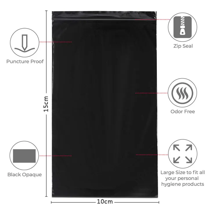 100%20Pieces%20Feminine%20Personal%20Disposal%20Bags%20Refill%20Pack%20Black%20Opaque%20Bags%20for%20Sanitary,Tampons,%20Pads,%20and%20Liners%20-%20Image%205