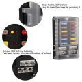 12V 12 Way Marine Fuse Block Fuse Panel with Ground & 12 Volt Fuse Box for Car Automotive Boat RV RZR. 