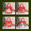 Santa Claus Christmas Non-Woven Bags Vibrant Tote bag 23*22*11cm Colorful Tote Bags Snowman Non-woven Party Gift Wrapping Bags. 