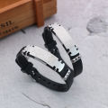 Yiwu small commodities street stall hand jewelry PVC stainless steel boys' bracelet trend hip-hop titanium steel couple bracelet.