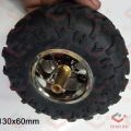 130mm Heavy Duty Robotics Wheels D130mm Plastic Smart Car Robotic Rubber Tier Wheel 130x60mm With Brass Copper 6mm 17mm Hex Shaft Coupling & Screws For Arduino UNO Smart Robot Car Wheel DIY.