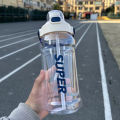 1500/2000ML Water Bottle With Straw Outdoor Sports Drinking Bottles Large Capacity Plastic Cup Outdoor Cup Fitness Water Bottle jingu. 