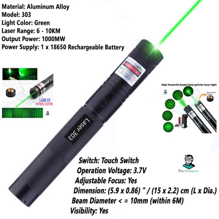 Laser Pointer Light Rechargeable Green Adjustable Burn Match Light goes up to the plane