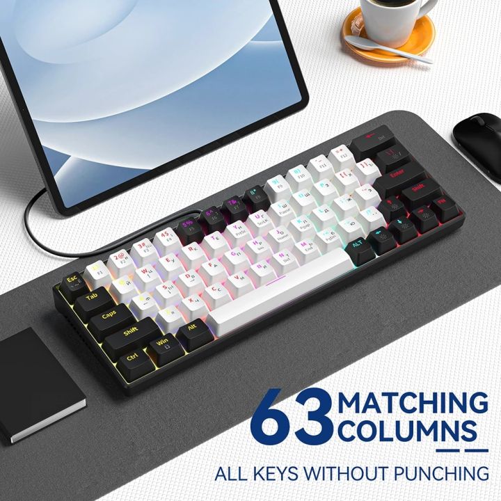 ZA646%20Wired%20Gaming%20Mechanical%20Keyboard%20For%20Gamer%20Russsian/English%2063%20Keys%20Backlit%20Hot-swap%20Mini%20Game%2060%25%20Keyboard%20For%20travel%20-%20Image%205