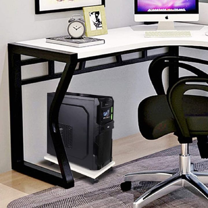 Heavy%20Duty%20Wooden%20CPU%20Trolley%20Computer%20Desktop%20Tower%20Stand%20with%20Locking%20Wheels,Multicolo%20-%20Image%2010