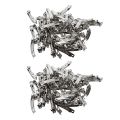100 Pcs 50mm Metal French Barrettes Hair Clips Bows - Silver. 