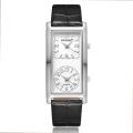 Fashion Men Women Watch Creative Double Dial Quartz Leather Rectangular Wristwatch for Men Elegant Minimalist Couple Watch Gift. 