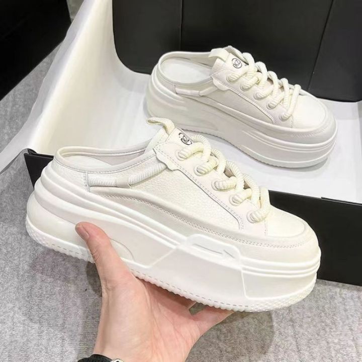 Medium heel slippers, flat rubber toe toe sandals, women's casual