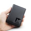 FM Leather Debit, Credit & visiting Card Holder- Black. 