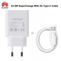 HUAWEI 22.5W Fast Charger Type C Cable for P30 P40 Mate 20 Pro, EU/US Supercharge. 