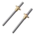 2Pcs with Brass Nut 100mm Length T8 Lead Screw Rod 8mm Dia 4 Lead Stainless Steel Trapezoidal Rods Z-axis Upgrade Kit CNC 3D Printer. 