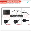 Option 2-Red Sensors-Koorinwoo LCD Screen Parktronics 8/4 For Cars Parking Sensors HD System 22MM Camera With Radar Detector Full Kit For Android DVD.