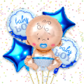 Baby Boy & Baby Girl Foil Balloons Set for Baby Shower, Welcome Home & Birthday Decoration Set for Boys & Girls- (Pack of 05 Pcs).