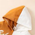 Toddler Girls 2Pcs Fall Outfits, Long Sleeve Contrast Color Letter Hoodie and Pants Set. 