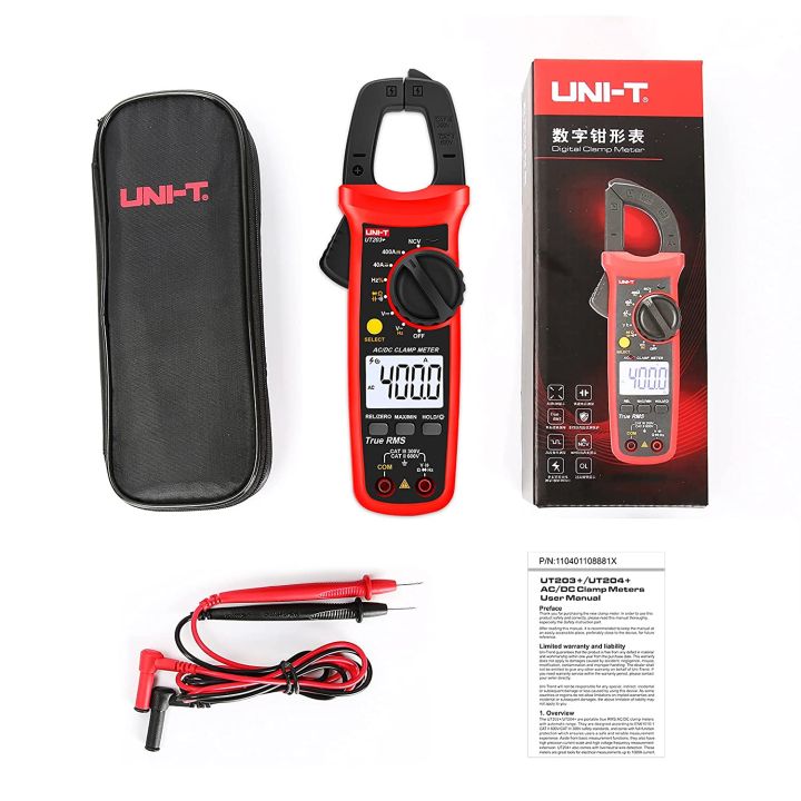 UNI-T%20UT203+%20Digital%20Clamp%20Meter,%20AC%20Current%20True%20RMS%20HVAC%20Volt%20Amp%20Ohm%20Meter%20Clamp%20On%20Multimeter,%20Auto%20Ranging%204,000%20Counts%20NCV%20AC%20DC%20Voltage%20Frequency%20Resistance%20Capacitance%20Continuity%20Diode%20Tester%20-%20Image%202
