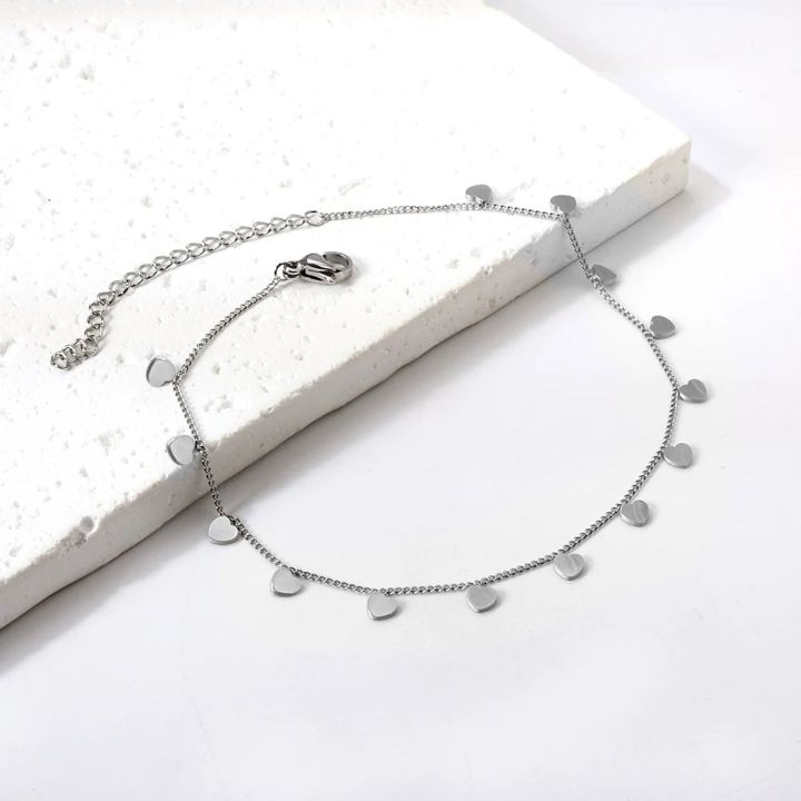 LUXUSTEEL%20Women%20Mini%20Heart%20Shape%20Charms%20Anklets%20Stainless%20Steel%20Leg%20Chains%20Ankle%20Beach%20Foot%20Jewelry%20Holidays%20Accessories%20-%20Image%204