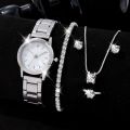 Fashionable Ladies' Silver Watch Set - New 6PCS Luxury Watch Collection for Women. 