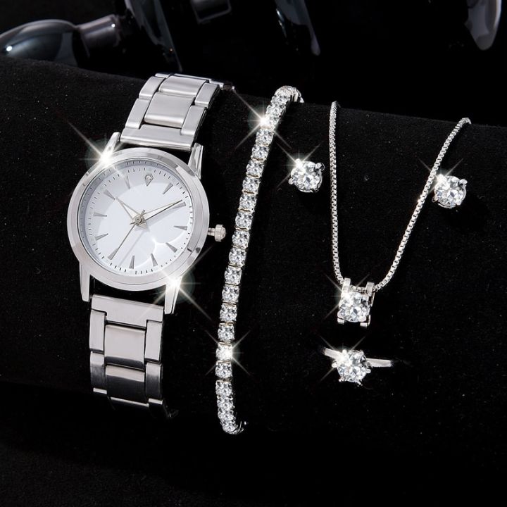 Fashionable%20Ladies'%20Silver%20Watch%20Set%20-%20New%206PCS%20Luxury%20Watch%20Collection%20for%20Women%20-%20Image%205