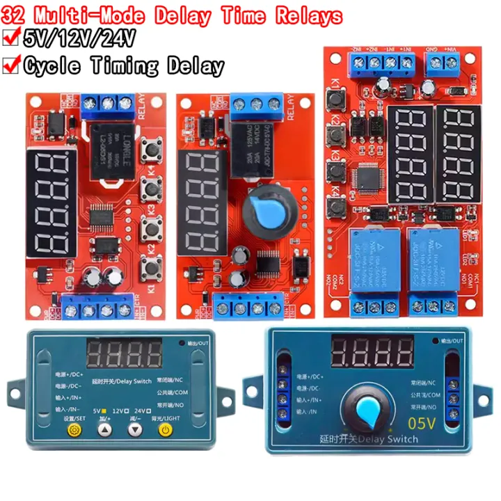 【Customizable】 5V 12V 24V 10A Adjustable Relay Module 32 Modes LED ...