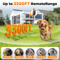 3300Ft Electric Dog Training Collar Remote Control IP7 Waterproof Rechargeable Dog Bark Collar for All Size Dog Vibration Sound. 