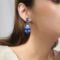 Carat Stud Earrings Shining Multicolor Rhinestones Leaves Lady Drop Earrings. 