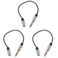 3X 1/4 Inch to 3.5mm Stereo Adapter Cable 6.35mm Male to 3.5mm Female Headphone Jack Converter AUX Connector Cable. 