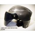 Open Face Bike Helmet for Men and Women with Sun Protection Glass-Black/Red/Blue/Pink/Green/Grey. 