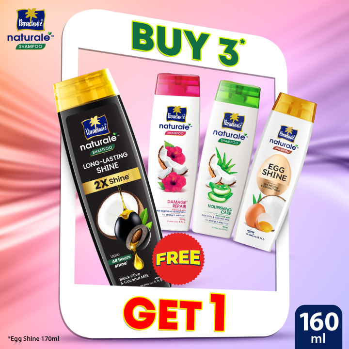 Buy 3 Get 1 Free: Parachute Naturale Shampoo 160 ml