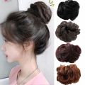 Women Synthetic Hair Bun Scrunchy False Hair Pieces Messy Curly Hair Band Rubber Band Elastic Hair Extension Curly Chignon Natural Wig. 