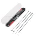 4PCS Stainless Steel Blackhead Remover Extraction Pimple Comedone Acne Extractor Whitehead Blemish Popper Kit. 